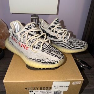 Adidas Yeezy Boost 350 V2 Cream and Black Sneakers